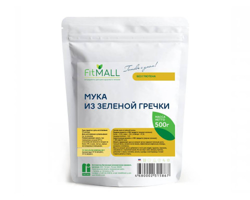 Мука безглютеновая FIT MALL из зеленой гречки 0,5 КГ Дойпак