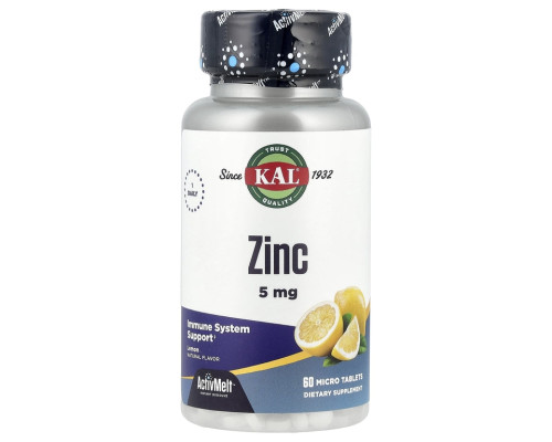 Zinc ActivMelt™ (KAL США) 60ct 5mg Lemon Zinc ActivMelt™ (KAL США) 60ct 5mg Lemon