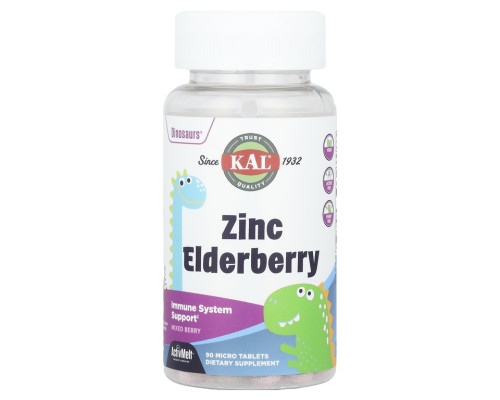 Zinc (KAL США) Elderberry ActivMelt 90 ct 5 mg Berry Zinc (KAL США) Elderberry ActivMelt 90 ct 5 mg Berry