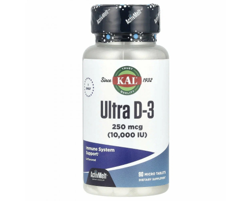 Ultra D-3 10000 IU ActivMelt (KAL США) 90ct 250mcg Unflavored