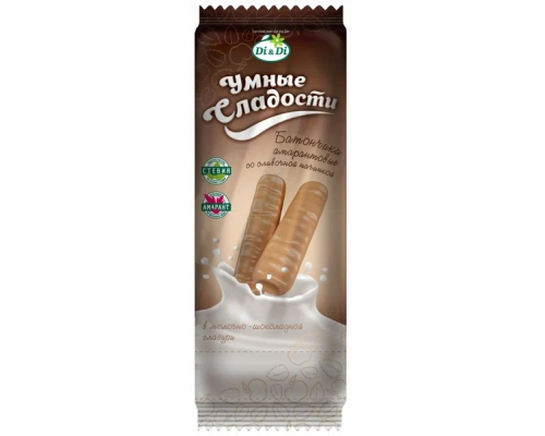 Батончик (Умные сладости (Россия)) 20гр без глютена в молочно-шоколад. глазури со слив. начинкой Батончик (Умные сладости (Россия)) 20гр без глютена в молочно-шоколад. глазури со слив. начинкой