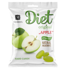 Карамель Леденцовая 'Diet' 50гр Яблоко На Изомальте