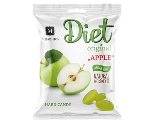 Карамель Леденцовая 'Diet' 50гр Яблоко На Изомальте