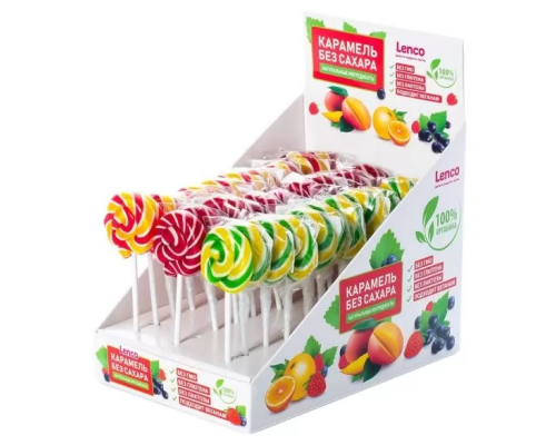 Карамель Леденцовая 'Lenco' 15гр 'Диск 3 Вкуса' Без Сахара