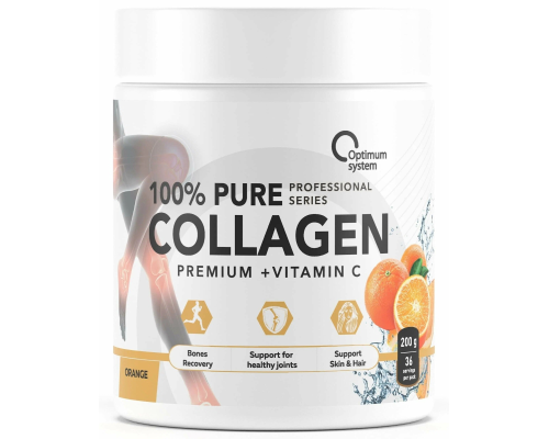 Pure Collagen (OPTIMUM SYSTEM (Россия)) 100% Powder 200гр Orange Pure Collagen (OPTIMUM SYSTEM (Россия)) 100% Powder 200гр Orange