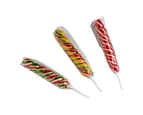 Карамель Леденцовая 'Lenco' 15гр 'Спираль 3 Вкуса' Без Сахара