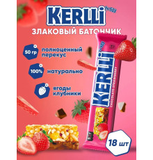 Батончик 'KERLLI' 50гр злаковый с клубникой в молочном шоколаде  /18шт)