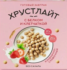 Завтрак Хрустлайт 100гр клубнично-сливочный с белком и клетчаткой