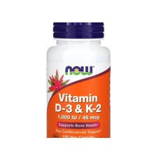 Vitamin D-3 & K-2 (NOW (США)) 1000 IU/45 MCG /120 V-капс