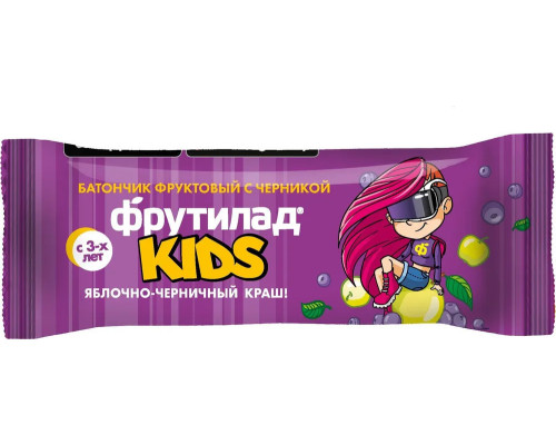 Батончик Фрутилад (Здоровое питание (Россия)) 25гр KIDS фруктовый с черникой 1/24/144 Батончик Фрутилад (Здоровое питание (Россия)) 25гр KIDS фруктовый с черникой 1/24/144
