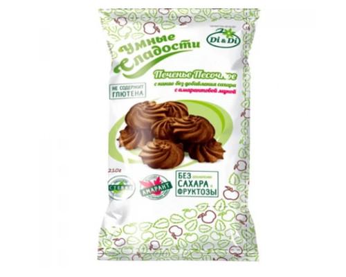 Печенье (Умные сладости (Россия)) 210гр песочочное с какао