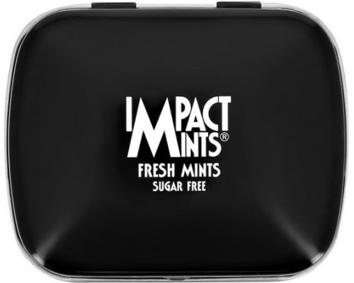 Драже без сахара IMPACT MINTS 14гр освежающие СВЕЖАЯ МЯТА (черный)