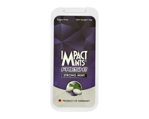 Драже без сахара IMPACT MINTS 9гр освежающие СИЛЬНАЯ МЯТА