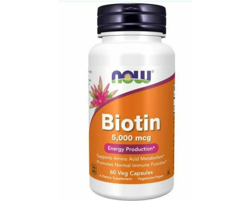 Biotin (NOW (США) 5000 mcg,60 V-капс