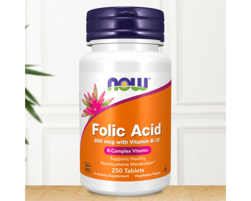 Folic Acid (NOW (США)) 800 mcg, 250 табл.