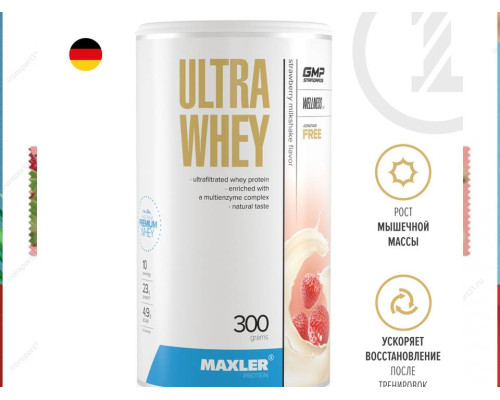 Whey Ultra 300гр Құлпынай сүт коктейлі/Клуб. молоч.коктейль Whey Ultra 300гр Құлпынай сүт коктейлі/Клуб. молоч.коктейль