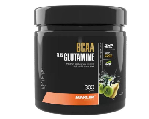 BCAA (Maxler (США))+Glutamine 300гр Green Apple-Pear