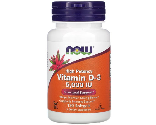 Vitamin D-3 (NOW (США)) 5000 IU: 120капс