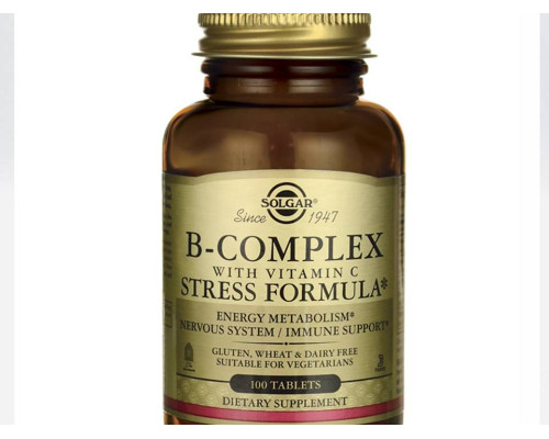 Solgar B-Complex Stress Formula with Vitamin C, 100 tabl