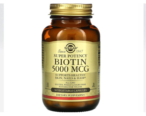Biotin (Solgar США) 5000 mcg (Super Potency) 100 vcaps