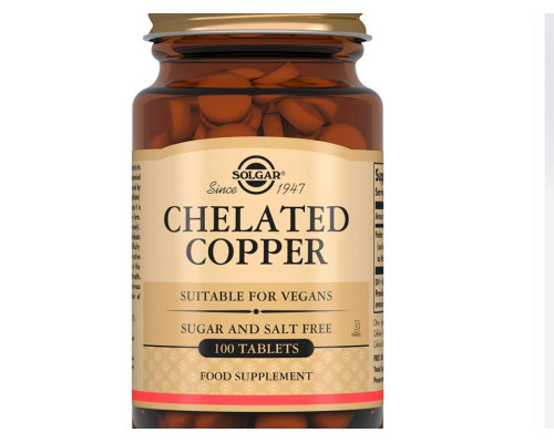 Solgar Chelated Copper 2.5 mg , 100 tabl