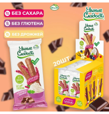 Батончик (Умные сладости (Россия)) 20гр без глютена в молочно-шоколад. глазури со слив. начинкой