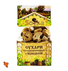 Сухари (Дивинка (Россия)) цельнозерновые на стевии с изюмом 170г, 1/12 , 6 мес