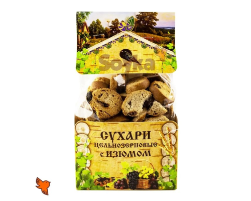 Сухари (Дивинка (Россия)) цельнозерновые на стевии с изюмом 170г, 1/12 , 6 мес Сухари (Дивинка (Россия)) цельнозерновые на стевии с изюмом 170г, 1/12 , 6 мес