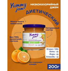 Джем 'Yummy jam' 200гр Апельсиновый с имбирем низкокаллорийный 1/24