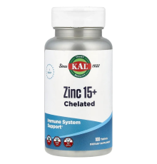 Zinc 15+ Chelated (KAL США) 100ct 15mg