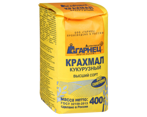 Крахмал Гарнец 400гр кукурузный  без глютена /6шт