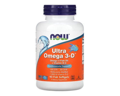 Omega-3 (NOW (США)) Ultra D softgel, 90 softgels