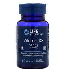 Vitamin D3 (Life Extension (США)) 175 mcg (7000 IU), 60 softgels