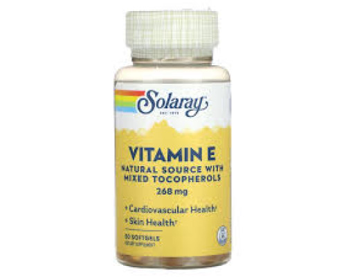 Vitamin E w Tocopherol (Solaray США) 50ct 268mg