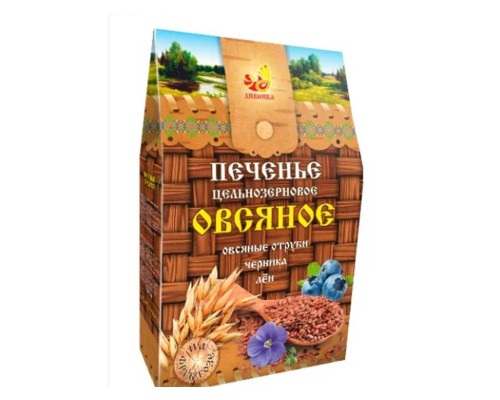 Печенье (Дивинка (Россия))  300гр ц\з Овсяное на фруктозе со льном, отрубями, черникой