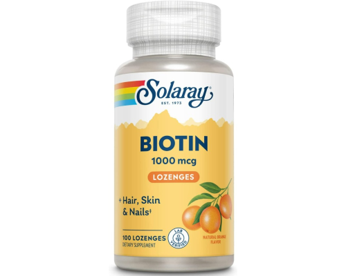 Biotin (Solaray США) 100ct 1000mcg Orange