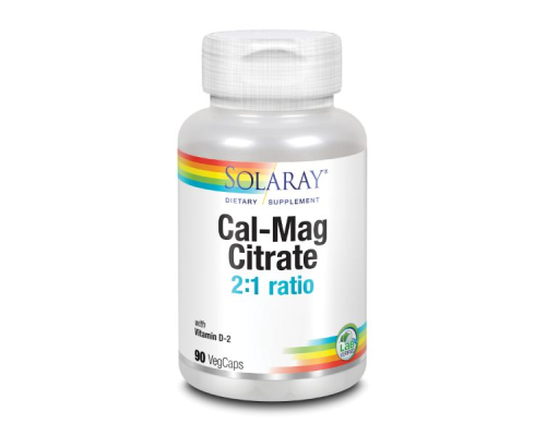 Cal-Mag Citrate w D2 (Solaray США) 2:1R 90ct