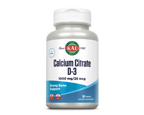 Calcium Citrate D-3 (KAL США) 1000 90ct 1000mg