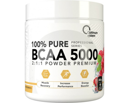 BCAA 5000 (OPTIMUM SYSTEM (Россия)) Powder 240гр Малина