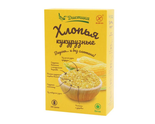 Хлопья 'Диетика' 300гр Кукурузные Без Глютена