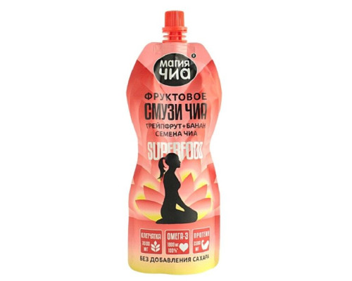 Фруктовое смузи Чиа 'Грейпфрут+Банан' (пюре фруктовое с семенами Чиа) 250гр