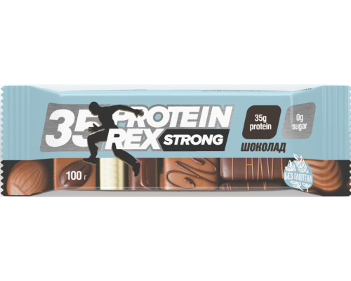 Батончик (PROTEIN REX (Россия)) 100гр Шоколад Без Сахара Без Глютена Протеина-35%