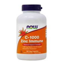 Vitamin C (NOW (США)) -1000 Zinc Immune 90 vcaps