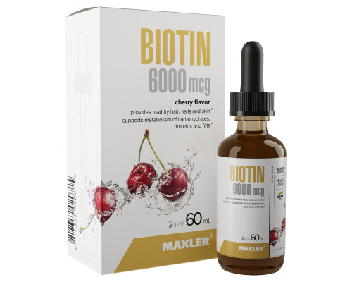 Biotin (Maxler) 6000 mcg drops 60ml/65 g - Cherry