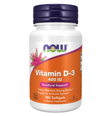 Vitamin D-3 (NOW (США)) 400 IU, 180 softgel