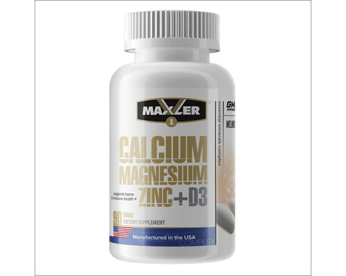 Calcium Zinc Magnesium+D3 (Maxler) 90табл.