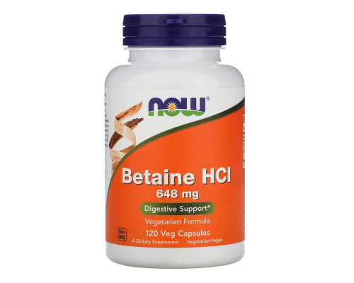 Betaine (NOW (США)) HCl, 120 vcaps